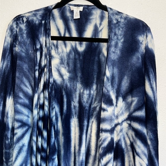 Chicos Womens Silk Nylon Angora Rabbit Waterfall Cover Up Cardigan Size Medium - Picture 5 of 10